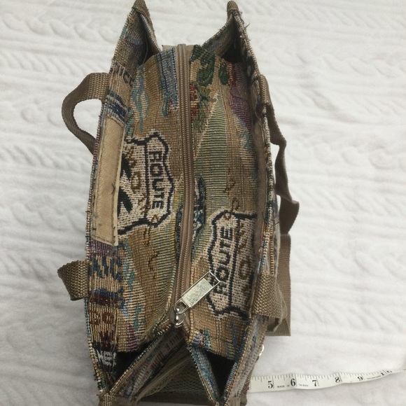 JADE ROUTE 66 Tapestry tote bag - zip compartments - Picture 3 of 8